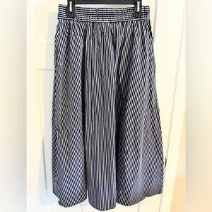 A New Day Black and White Striped A-Line Skirt